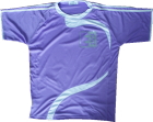 薄紫プラスティックシャツ　白の2本線