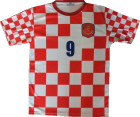 クロアチア代表チェック柄のサッカーシャツ赤白